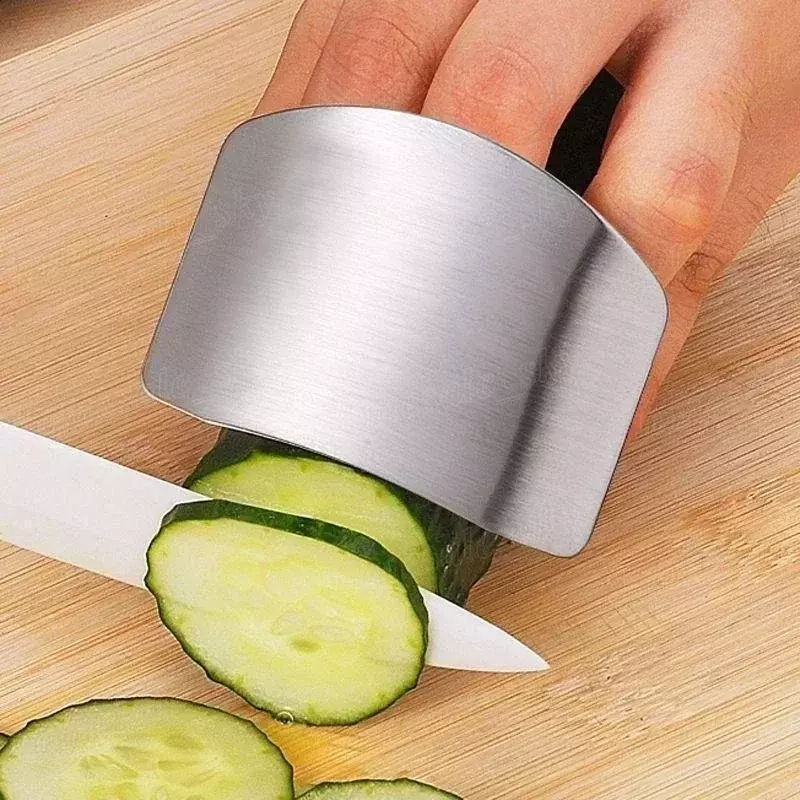 Utensile da cucina in acciaio inossidabile protezione per le dita della mano coltello tagliato fetta protezione sicura coltello da dito gadget da cucina