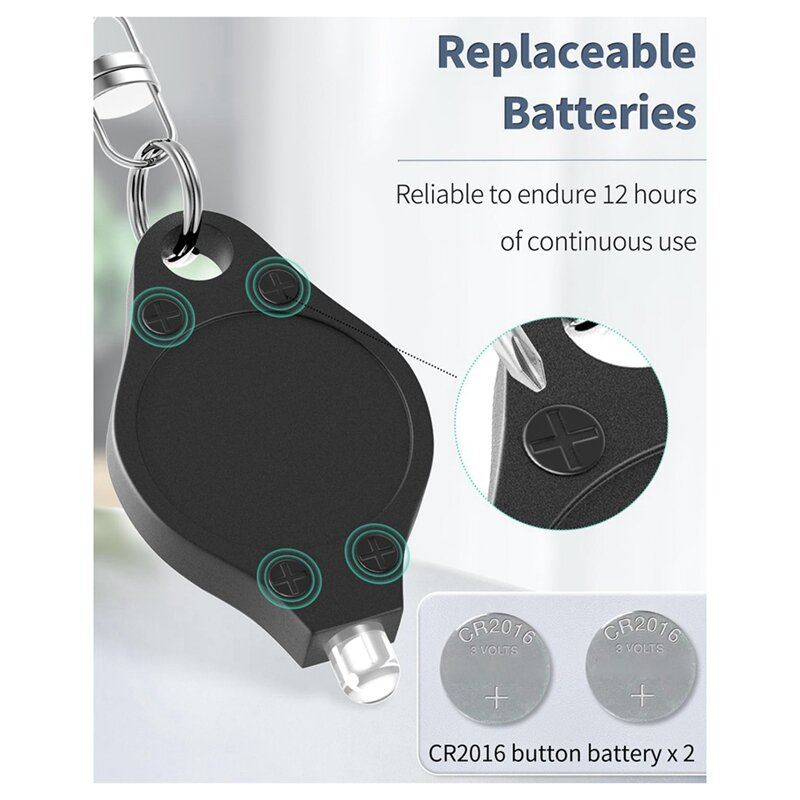 Mini portachiavi torce e penne per marcatura permanente Set torce LED e pennarelli portatili da 12 Lumen alimentati a batteria Kit 12 pezzi