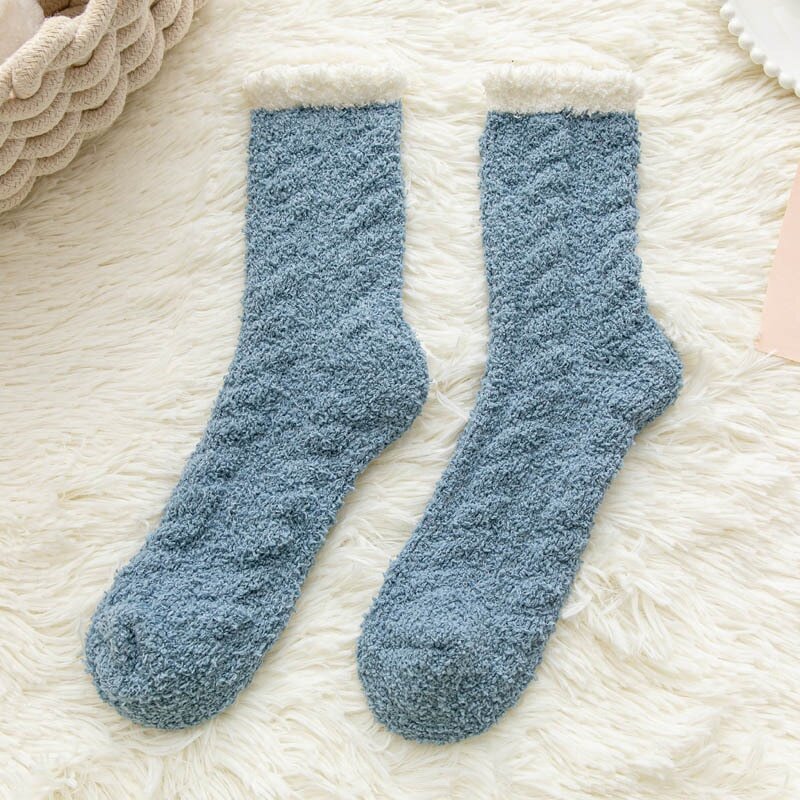Chaussettes rembourrées épaisses en velours pour femmes, chaussettes de sommeil chaudes, chaussettes en laine, sol de la maison, 1 paire