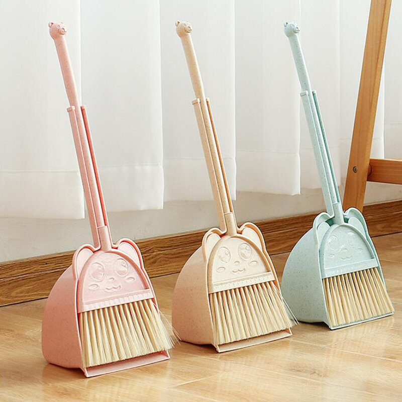 Mini Broom with Dustpan Funny Cleaning Toys Gift Children Sweeping House Cleaning Toy Set for Age 3-6 Boy Girls Birthday Gifts