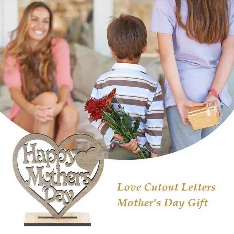 Ornamento oco em forma de coração para o dia das mães, Home Art Decor, ornamentos para sala de jantar, quarto, escritório, feliz