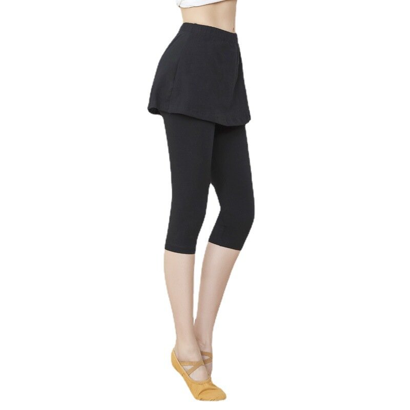 2023 Adult Women Modern Dance Costmue Ballet Skirt Pants Tight Spot Yoga Cropped Trousers Sweatpants Culottes Girls Dancewear