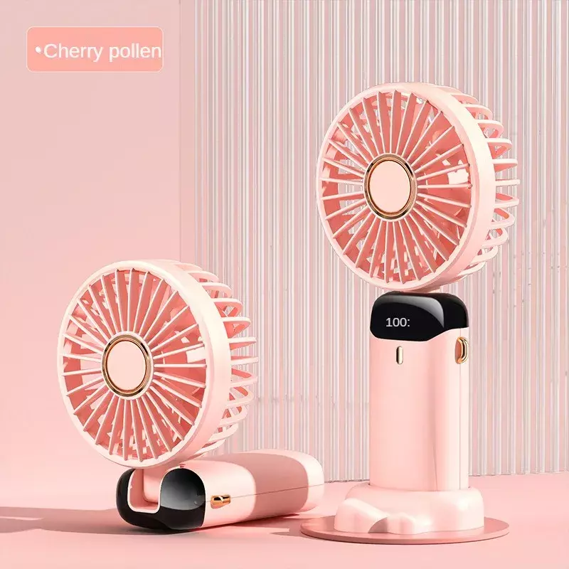 2024 New Portable Fan Foldable Aromatherapy LED Real Time Display Wind Speed Silent Rechargeable Fan Camping Supplies
