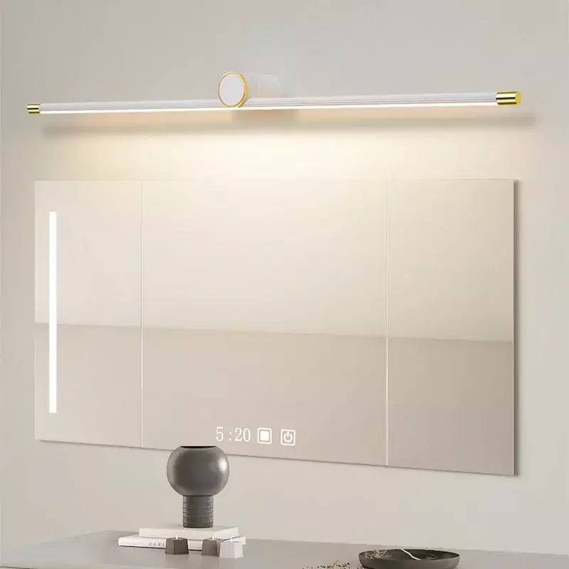 Современная искусственная настенная зеркальная лампа для ванной комнаты, комнатное настенное бра с линией для спальни, гостиной, комнатное декоративное освещение для чтения, осветительный прибор