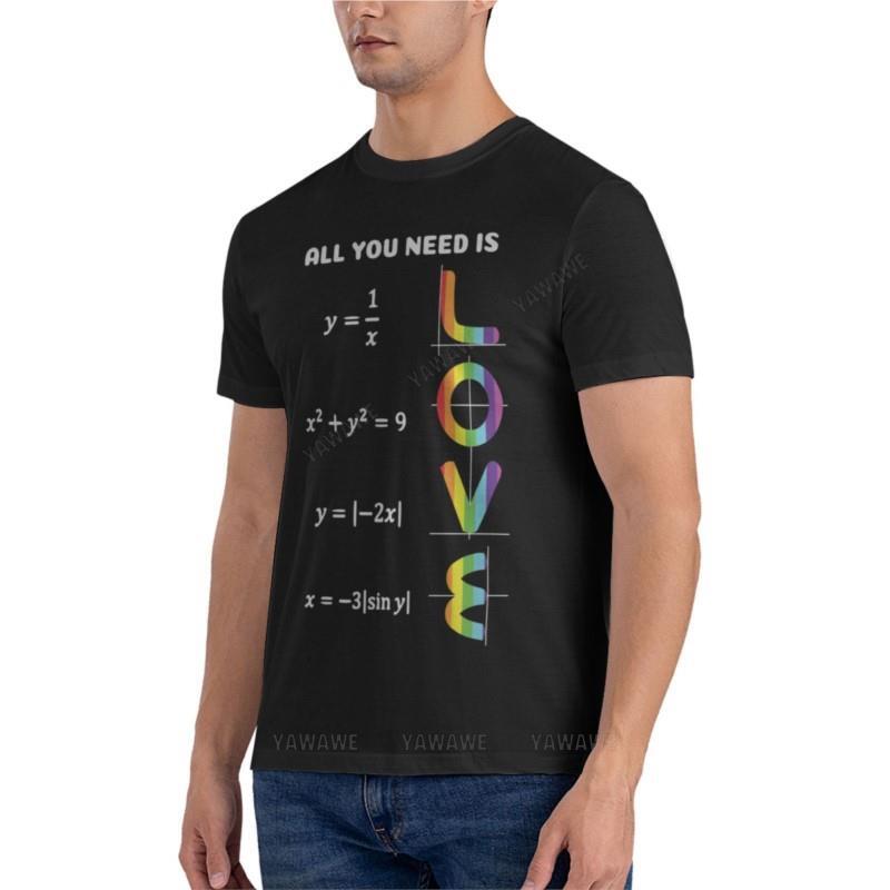 Camiseta clásica All You Need Is a Love of LGBT Maths para hombre, ropa kawaii, Blusa de algodón, camiseta de manga corta