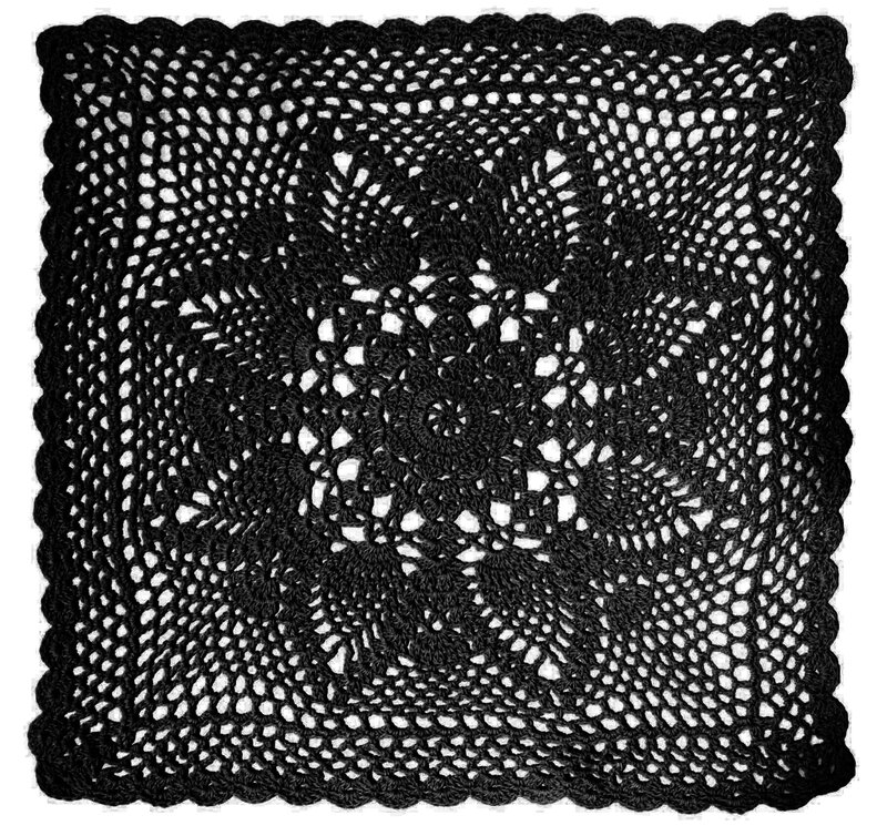 BomHCS   Square Flower Lace Doilies Kitchen Table Doily Vase Mats Tablecloth Handmade Crochet Placemats Dish Plate Mat