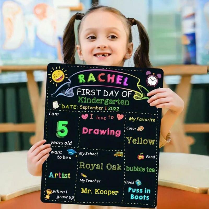 Back To School Chalkboard First & Last Day Of School Board Reusable 1St Day Of Preschool/Kindergarten Photo Props First Grade