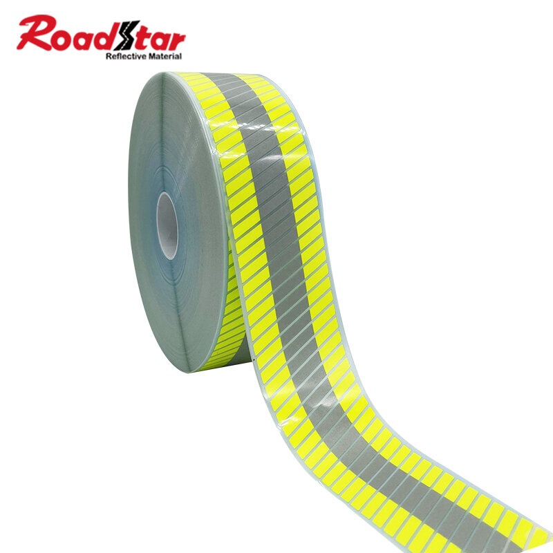 Roadstar Reflective Flame Retardant Heat Transfer Vinyl Film Segmented Warning Tape Iron on Firefighter Clothes