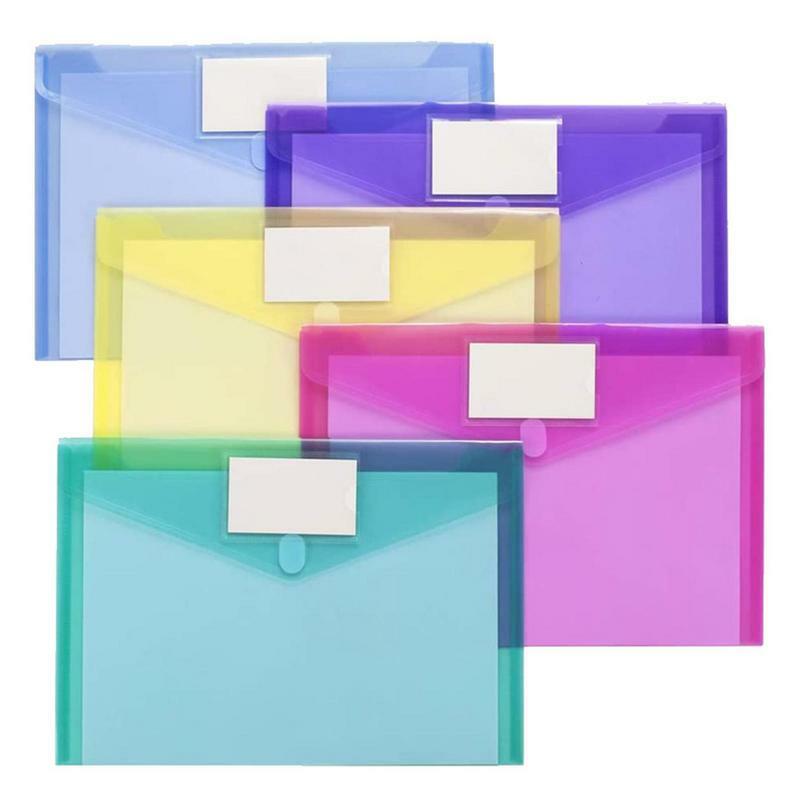 A4 plastikowa Folder na dokumenty przezroczysta koperta teczka z przypinkami wytrzymały wodoodporny Organizer do przechowywania losowy kolor