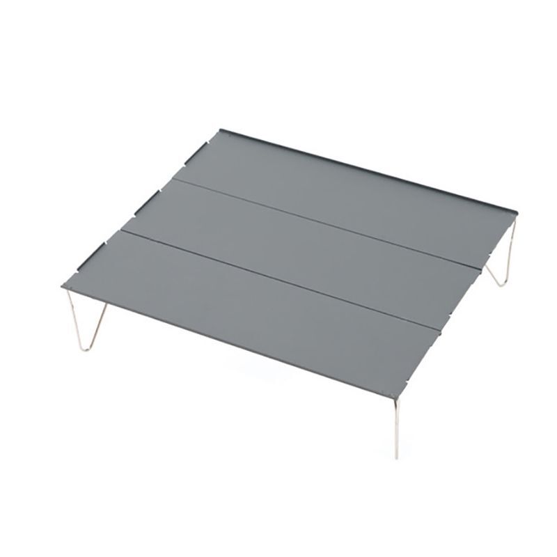 Table de camping pliante, table d'extérieur rectangulaire légère en aluminium portable avec sac de transport, charge 10kg, 37x35x10cm, gris
