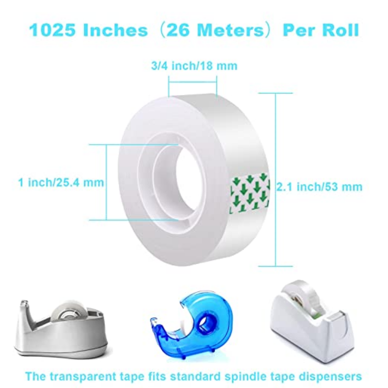 18/12/8mm Transparent Adhesive Tape Pack Tools Stationery Office School Supplies Students Adhesive Tape Packing Present Flower