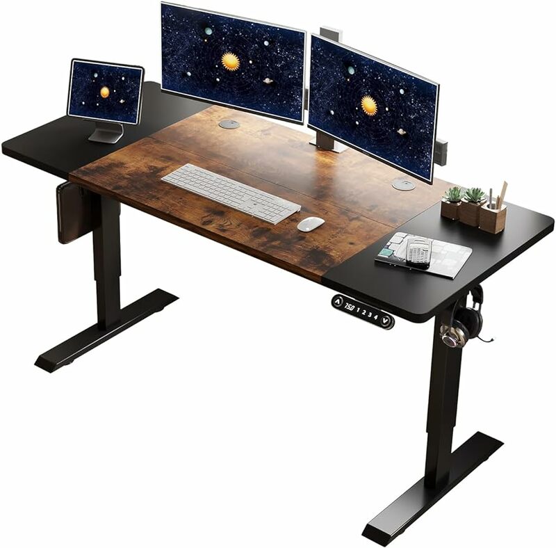 HEONAM Height Adjustable Standing Desk,63 x 30 Inch Electric Standing Desk with Memory Controller,Sit Stand Home Office Desk