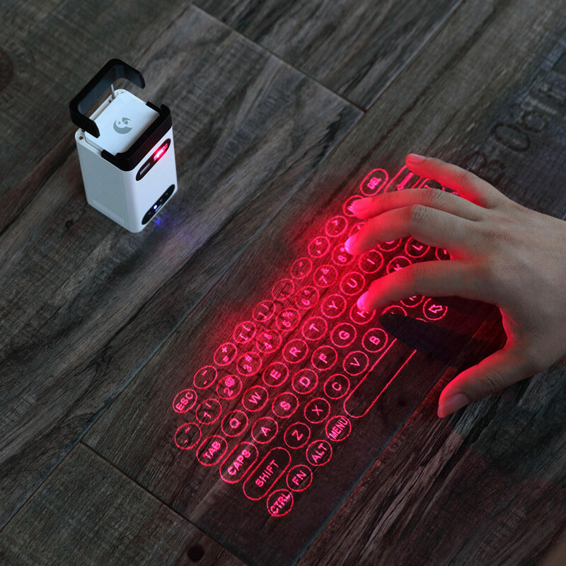 Mini teclado virtual a laser sem fio com função mouse, toque de projeção, apto para computador, telefone, laptop