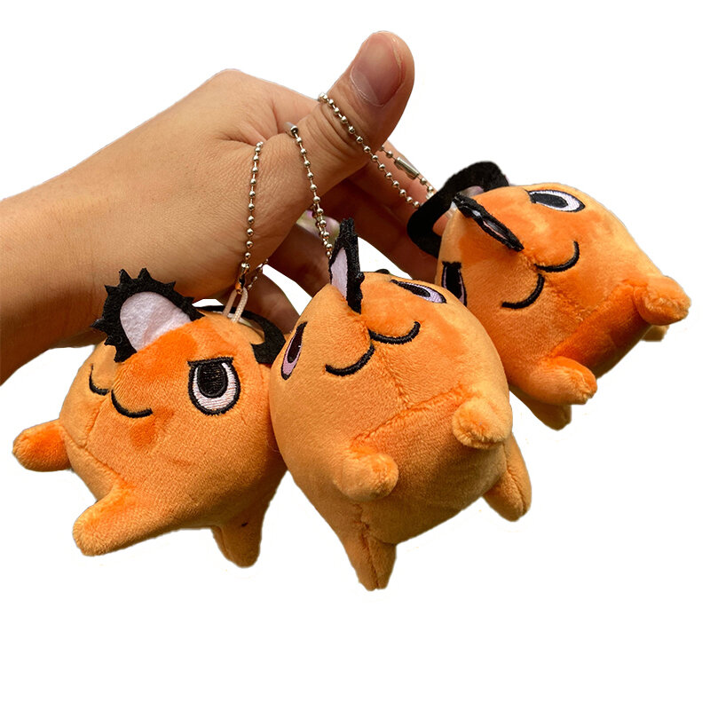 Kettensäge Mann Pochita Cosplay Nette Anime Plüsch Puppe Schlüssel Kette Gefüllte Anhänger 10cm Plüsch Spielzeug Schlüsselanhänger für Kinder Weihnachten geschenke