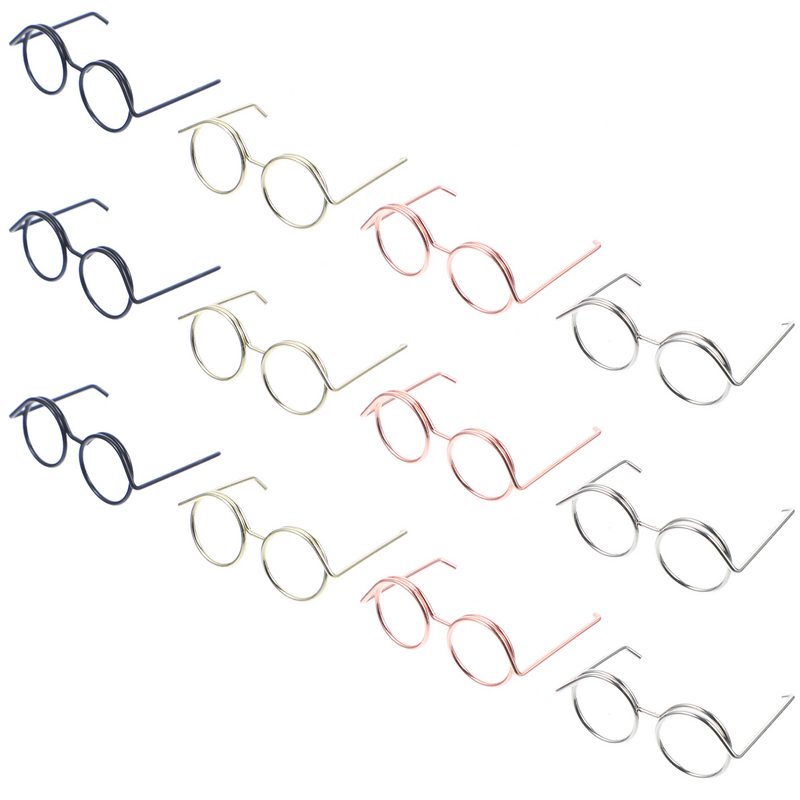 20 قطعة نظارات صغيرة الاكسسوارات النظارات لعبة أميريكا فتاة الدمى Vintage زي سلك الحديد مصغرة الأشياء مايكرو اللعب