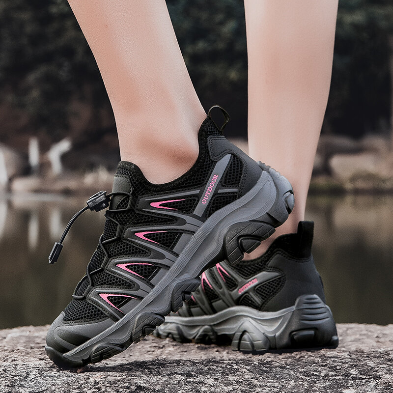 Zapatos deportivos de alta calidad para hombre y mujer, zapatillas transpirables de montaña, ligeras e informales, a la moda, para caminar, Verano