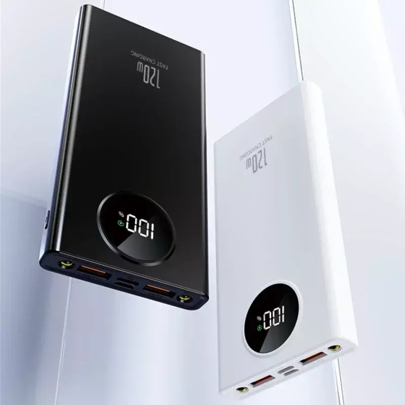 Портативное зарядное устройство на 50000 мА · ч, 120 Вт, внешний аккумулятор PD, 2 Usb-порта со светодиодной подсветкой для iphone, Xiaomi, Samsung, портативное зарядное устройство
