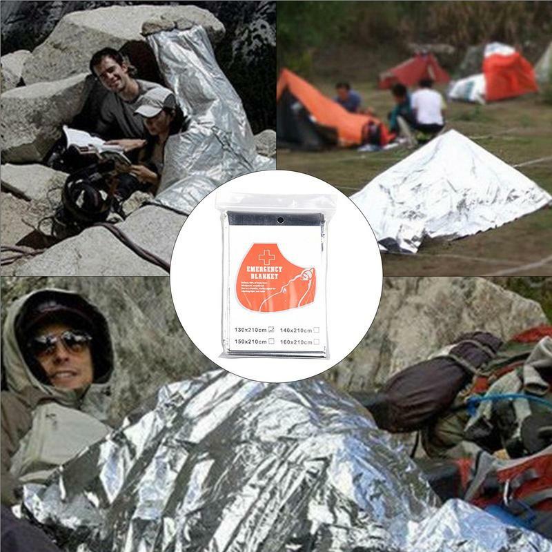 Cobertor de sobrevivência para camping, térmico e reflexivo cobertor para camping, segurança cobertor para deserto e caminhadas