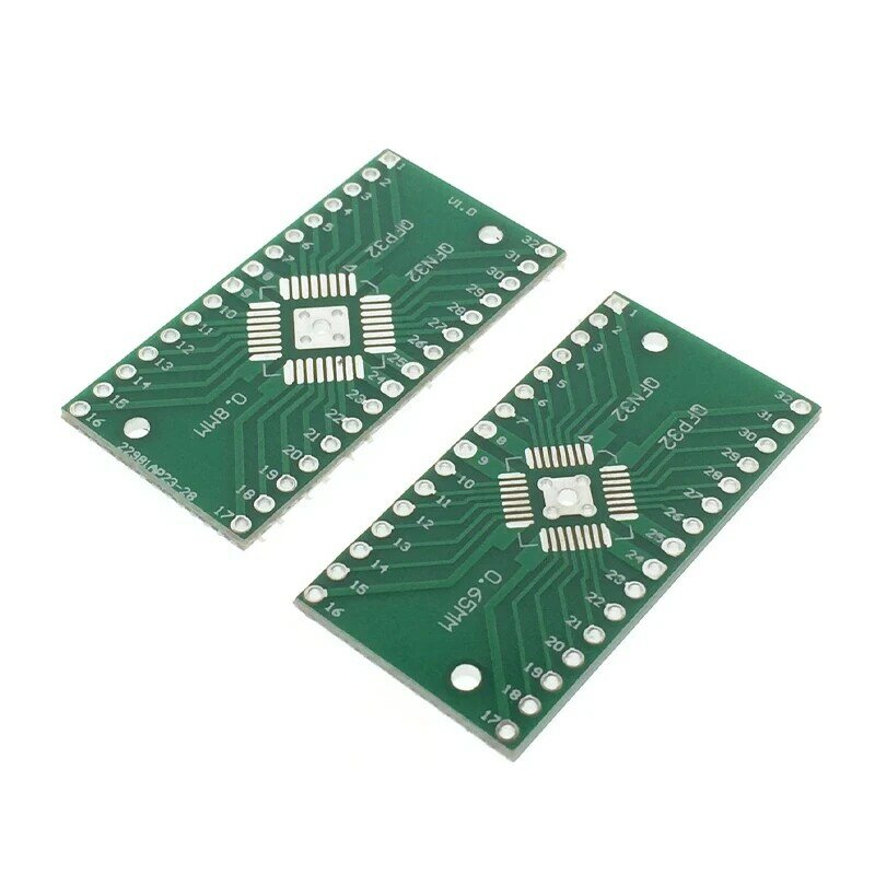 SMT Conversão DIP Pitch Adapter, 0,8 milímetros, 0,65 milímetros, QFN32 para QFP32 Chip, 100pcs