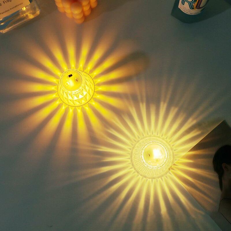 Lámpara Led de mesa de diamante para dormitorio, luz de noche decorativa para escritorio, iluminación de cristal, adorno para el hogar