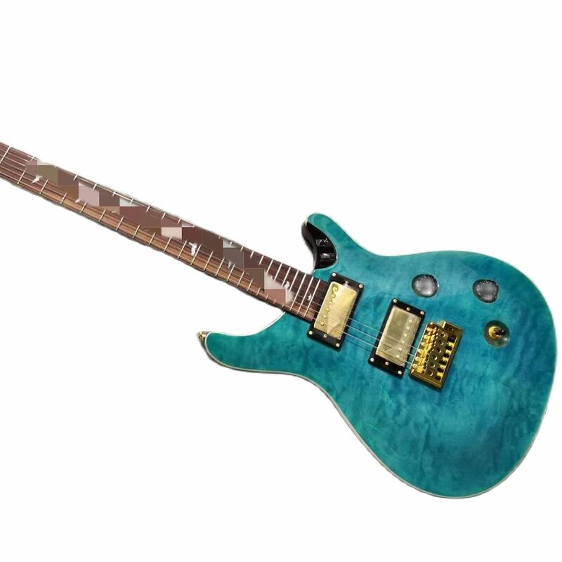 PR$logo Electric Guitar. Big blue floral veneer.Made in China, mahogany body, free shipping,in stock