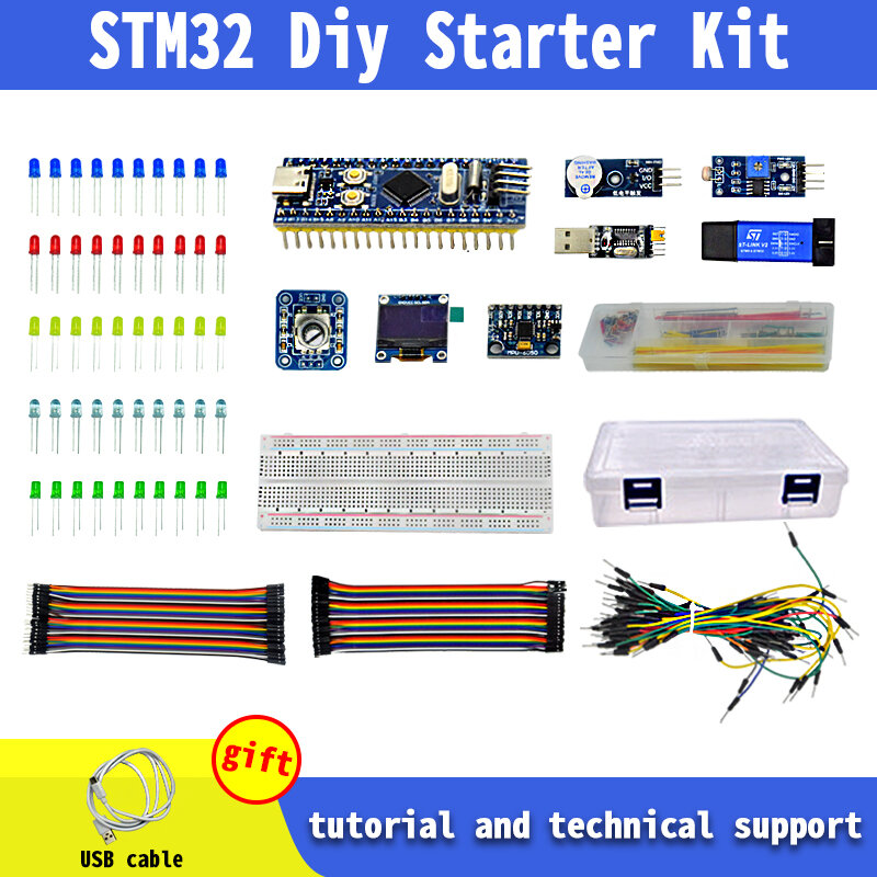 STM32 Kit de Inicio de bricolaje, placa de desarrollo de microordenador de un solo chip, sistema pequeño