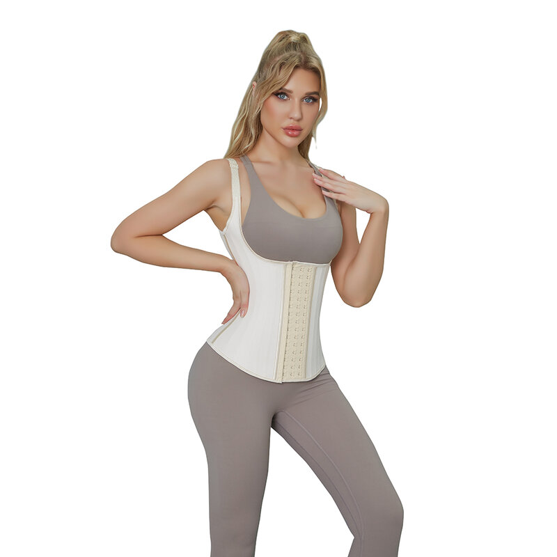 Entraîneur de taille réglable pour femme, corset amincissant désossé en acier, ceinture d'entraînement, spoeur de corps en glatex, grande taille, XS -6XL, #663