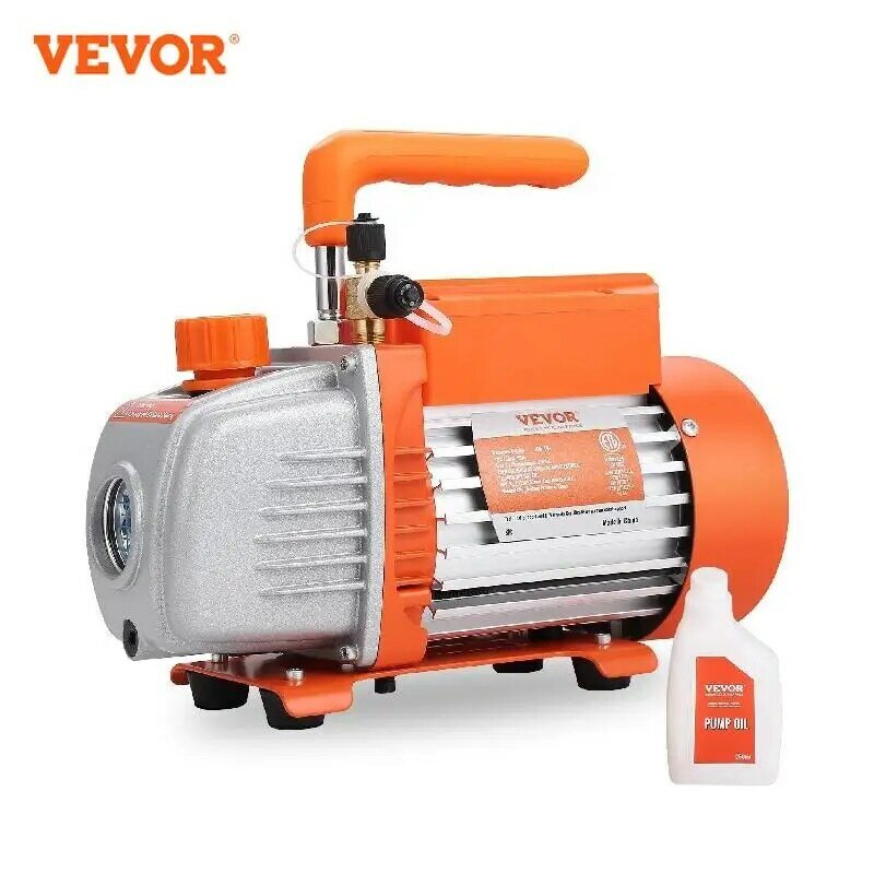 VEVOR 1&2 Stage Vacuum Pump 3.5/5/7CFM AC120V Air Conditioning Conditioner Vacuum Pump for HVAC Repair Refrigeration Maintenance