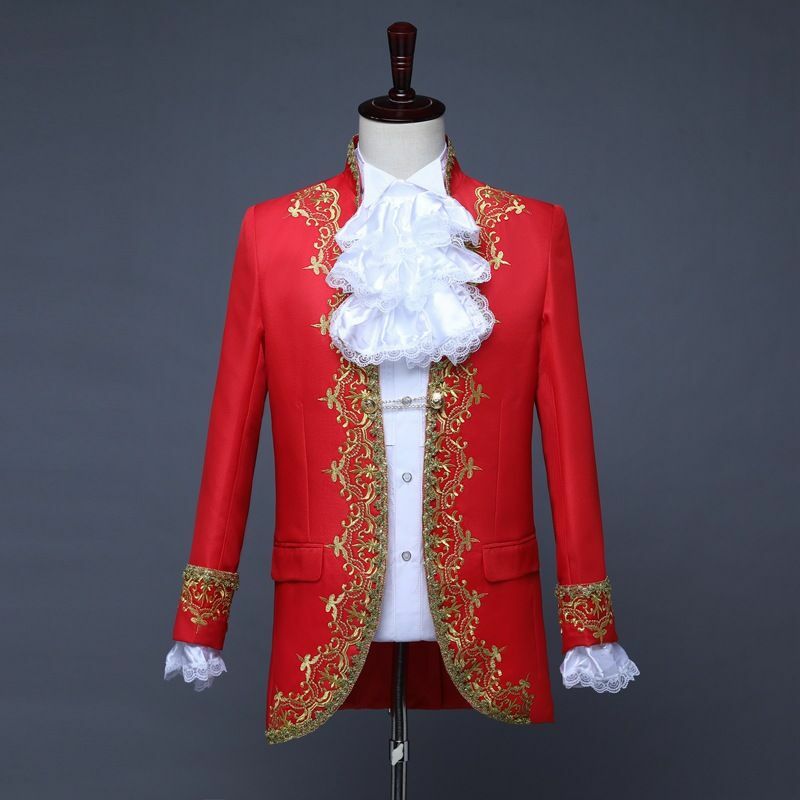 Costume de prince palais plaqué or, costume de spectacle européen pour hommes de cinéma, costume de spectacle sur scène, roi de Noël