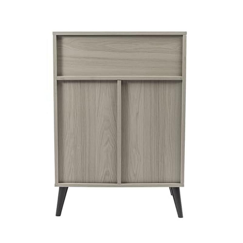 Sideboard Storage Cabinet with Wine Rack Scandinavian Design Grey Finish