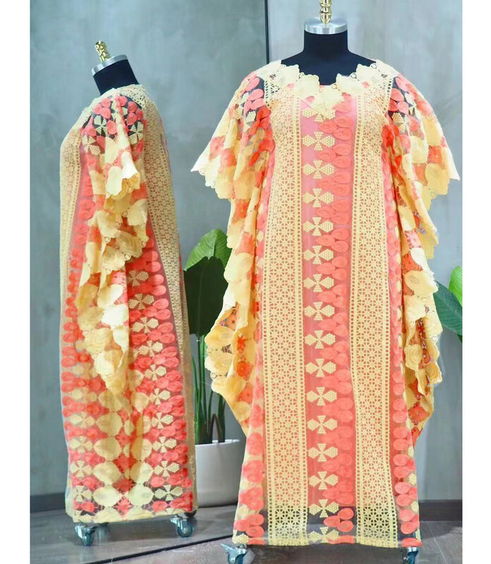 MAMADA-Vêtements africains pour femmes, Dashiki Abaya mn adt, robe longue de soirée + jupe intérieure, taille libre, phtalParty, L7539