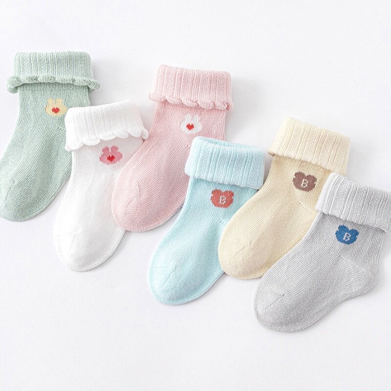 Новые детские носки теплые цветные короткие носки милый кролик весенние мягкие носки весенние носки для детей