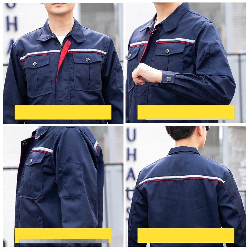 Reflective Stripe Safety Work Clothing Long Sleeves Factory Workshop Uniforms Working Suits Hi Vis Miner Worker Coveralls 4xl