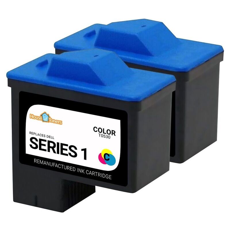 2pk UNTUK Dell Seri 1 Warna T0530 Kartrid Tinta untuk A920 Semua-dalam-satu Printer