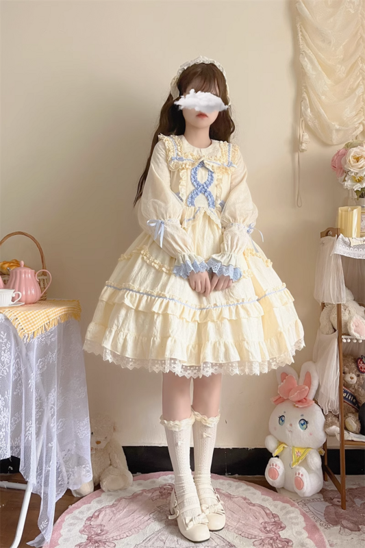 Lolita Dresses Victorian Medieval Sweet Retro Long Sleeve Dress Sweet Princess Daily Wedding Girls Cute Party Vestidos Autumn