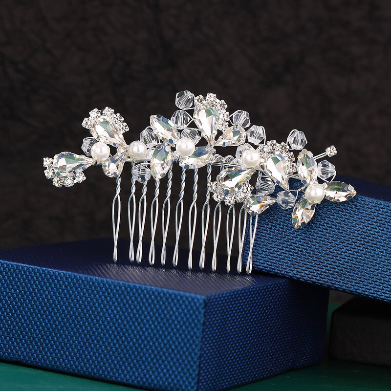 Свадебная жемчужная расческа для волос свадебная тиара с кристаллами Свадебная шпилька для волос украшение для волос для женщин и девочек