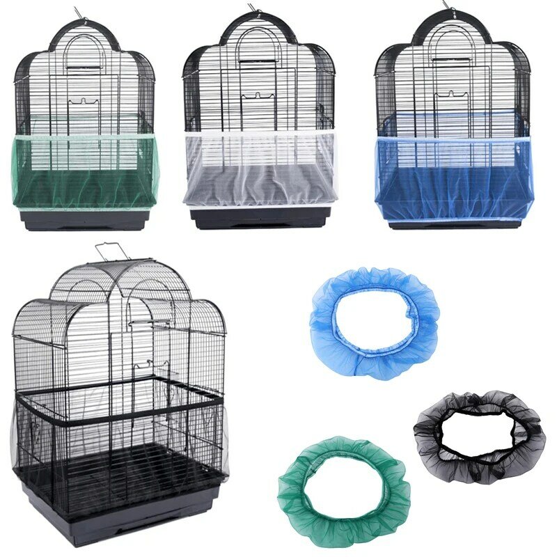 Filet pour Cage à oiseaux en Nylon, maille, coquille, jupe, facile à nettoyer, attrape-graines, garde les accessoires pour Cage à oiseaux, maille aérée, filet pour Cage à perroquets