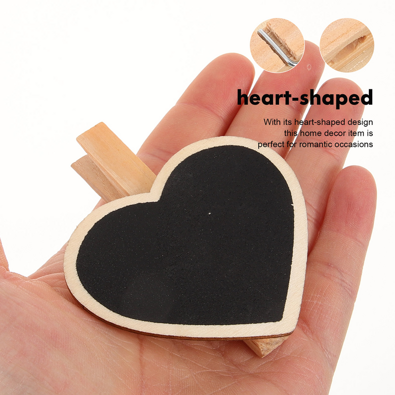 24 Pcs Tag Photo Holder Note Food Label Clip Wooden Blackboard Chalkboard Sign Signs Clamps Message Memo Clips
