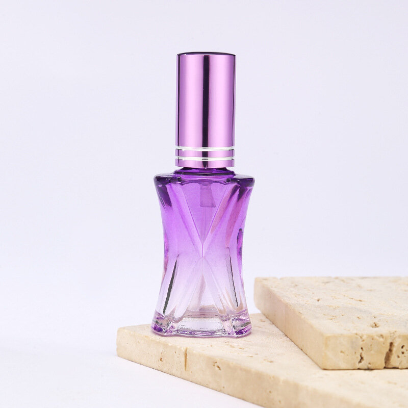 10ml przenośne Mini kolorowe szkło wielokrotnego napełniania buteleczki do perfum rozpylacz z pompką puste pojemnik na kosmetyki Atomizer próbki fiolki do podróży
