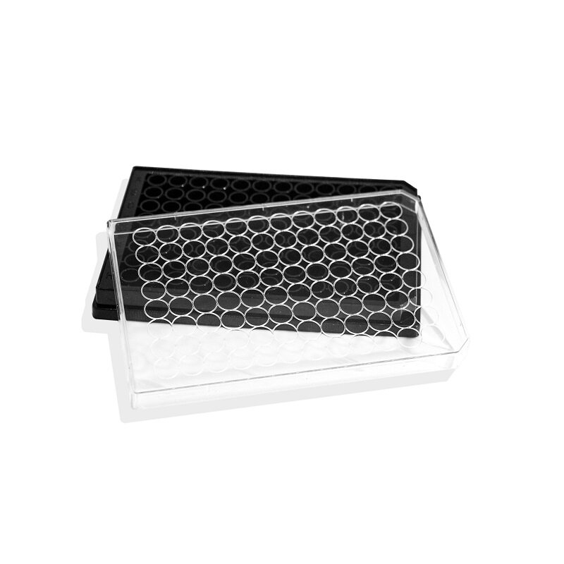 LABSELECT 96-Well Cell Culture Plate, Black Plate and Clear Bottom, 11514