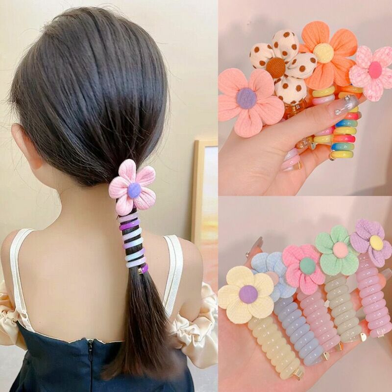 Spiral Coil Telephone Wire Hair Loop New Solid Color High Elasticity Head Bands Ponytails Hair Rope Hair Accessories
