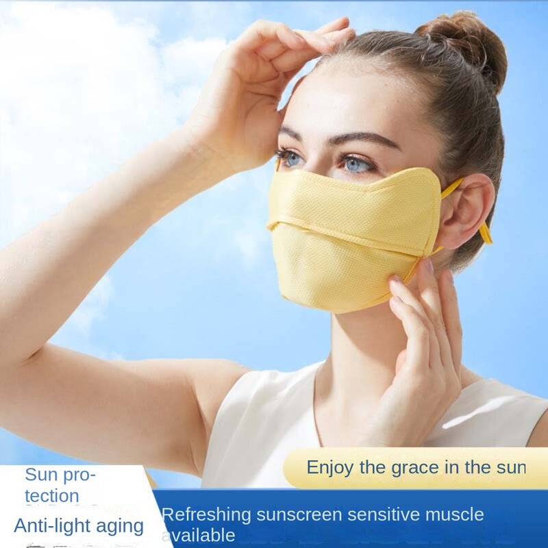 Osłona twarzy anty-UV Maska z lodowego jedwabiu Ochrona UV Regulowana maska przeciwsłoneczna Osłona twarzy Jedwabny szalik Letnia osłona twarzy Bieganie