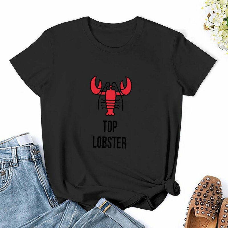 Top Lobster T-Shirt śmieszna koszulka z krótkim rękawem ubrania vintage plus size topy ubrania dla kobiet