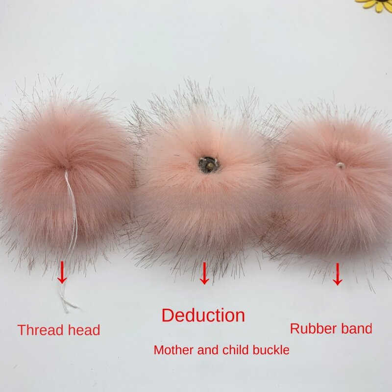 イミテーションウール人工偽の毛皮のボールのポン、キツネの色、アライグマ、DIYの帽子のペンダント、10cm