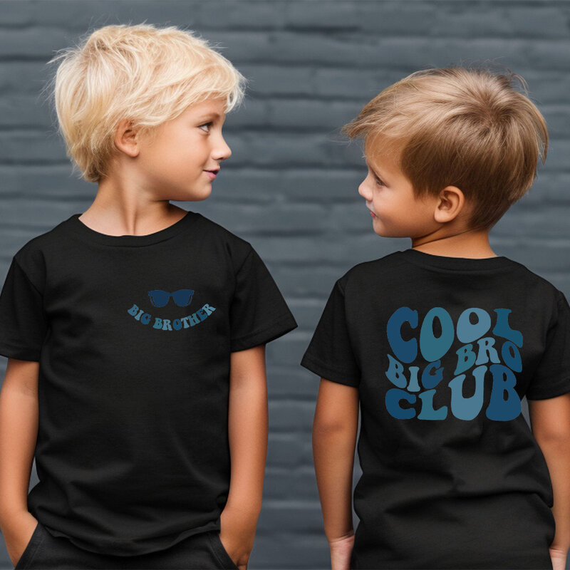 Cool Big Bro Club Shirt Cute siling Toddler Outfit promosso a Big Brother top Outfit Baby annuncio regalo per bambino