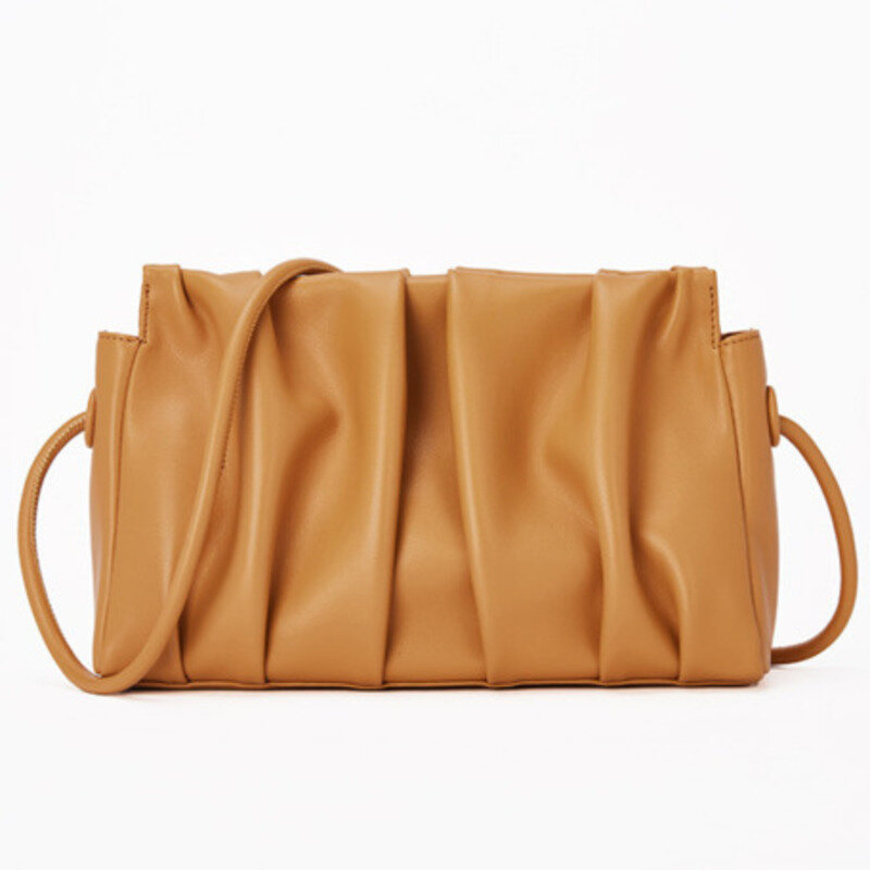 Leather Shoulder Genuine Bag Single Pleated Soft Cloud Handbag For Woman Crossbody Messenger Versatile Luxury Exquisite Classic