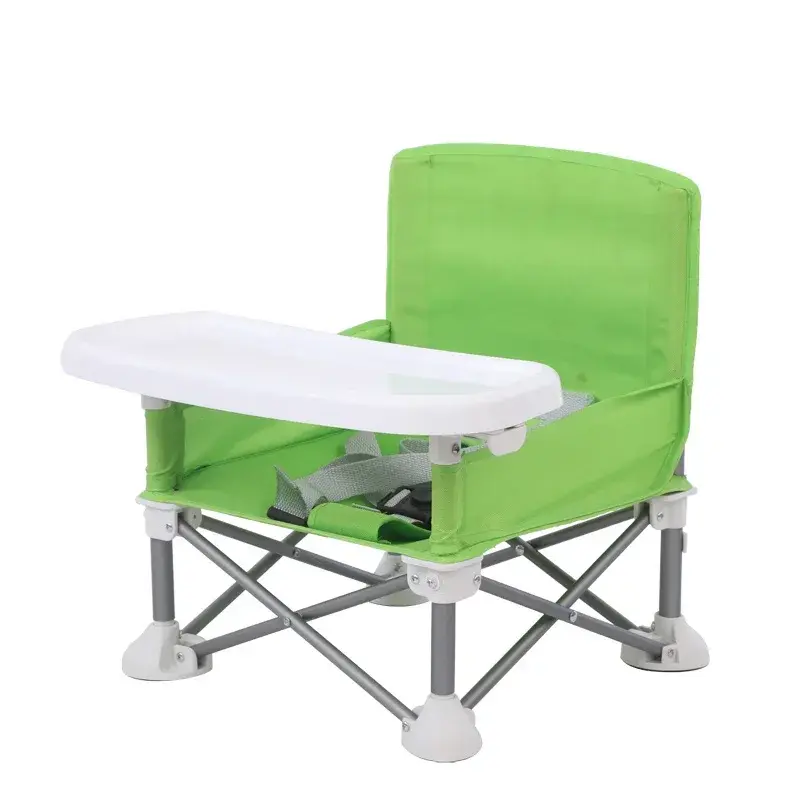 Kursi bayi ringkas dapat dilipat bahan Aloi Aluminium, kursi bayi aman dengan sabuk aman untuk dalam dan luar ruangan, mudah digunakan untuk piknik dan berkemah
