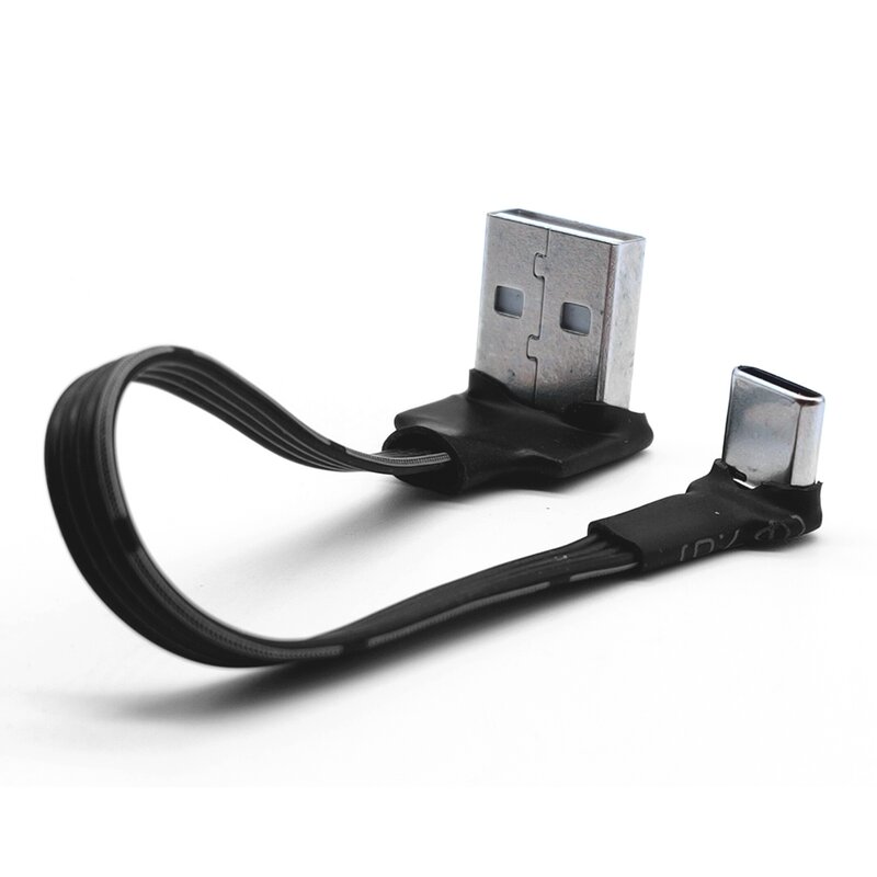 USB-C Typ C Männlichen UP Down Abgewinkelt 90 Grad zu USB 2,0 Männlichen Daten Kabel USB Typ-c Flache kabel 0,1 m/0,2 m/0,5 m/1m
