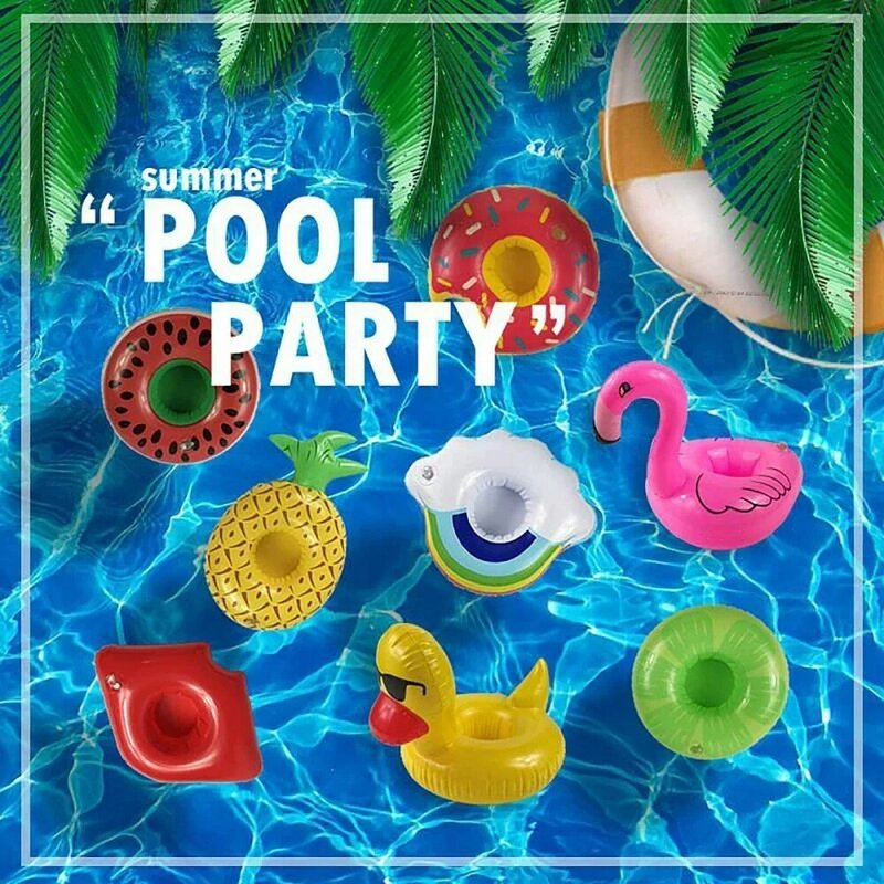 Juguete de baño para piscina, Mini portavasos inflable, soporte para bebidas de flamenco, Flotador para piscina, juguetes de agua para fiesta