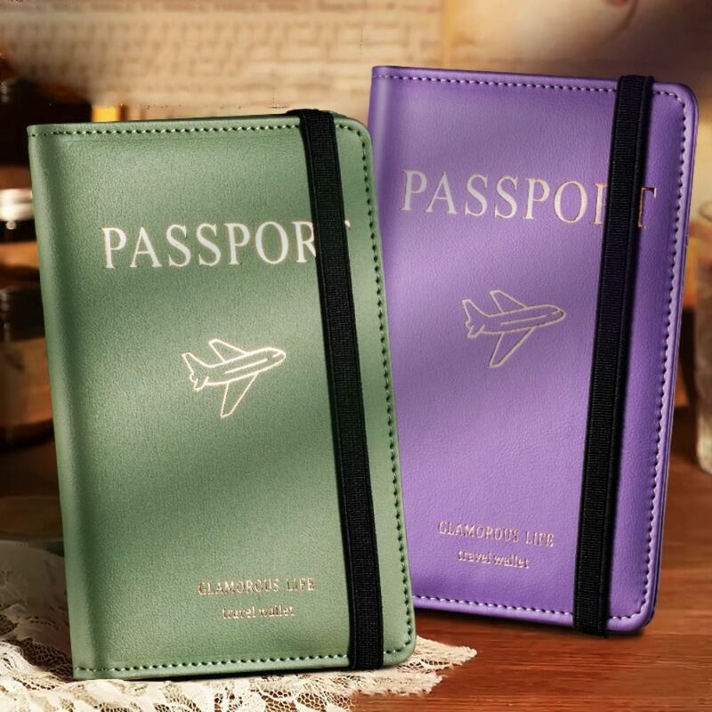 Porte-passeport RFID en cuir portable ultra-mince, porte-cartes de crédit, stockage de documents, sac de voyage